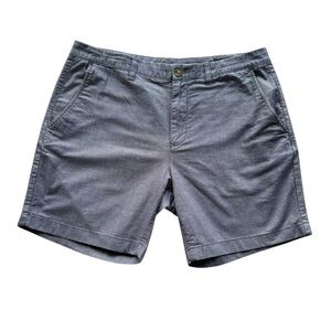 Bonobos Men’s Charcoal Chambray Chino Shorts 7” Inseam Flat Front Sz 36